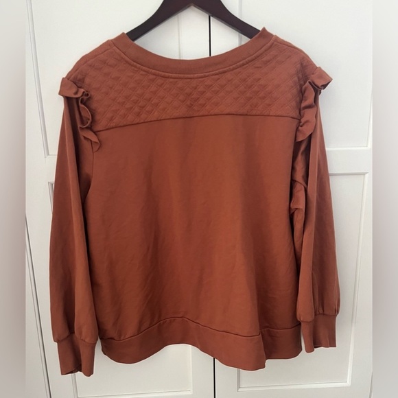 Time and Tru Women's Quilted Ruffle Sweatshirt Size XXL - Picture 6 of 7